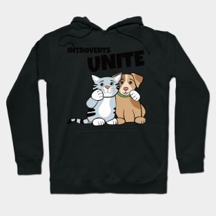 Introverts Unite Cat Dog Hoodie
